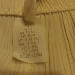 DAVID ROSE Pants - DAVID ROSE IVORY CRINKLED DRESS PANTS - PLUS DAVID ROSE Pants - DAVID ROSE IVORY CRINKLED DRESS PANTS - PLUS
